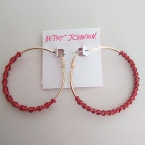 Betsey Johnson New Red Hoop Earrings